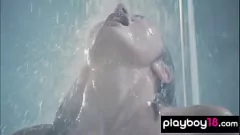 Play Skinny Blonde Babe Gisela Panesi and Brunette GF Romina Cisneros Shower Lesbian Porn