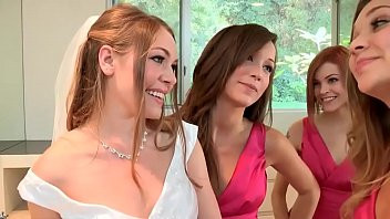 Play Bride has lesbian foursome with bridesmaids