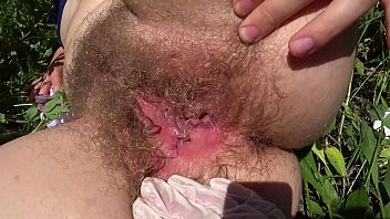 Play Cool fisting for a beloved girlfriend with a hairy pussy. Lesbians POV outdoors.